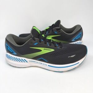 Brooks Adrenaline GTS 23 Mens 11.5 Running Shoes Black Lime Blue 1103911D006